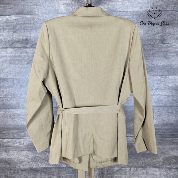 Venezia Jeans Hidden Button Basic Belted Jacket Size 14/16 - Picture 2 of 7